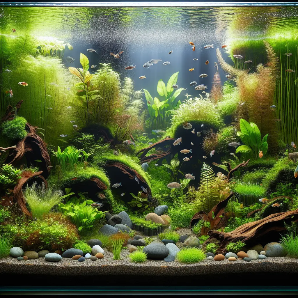 Representation of Aquascaping with Low Maintenance Plants